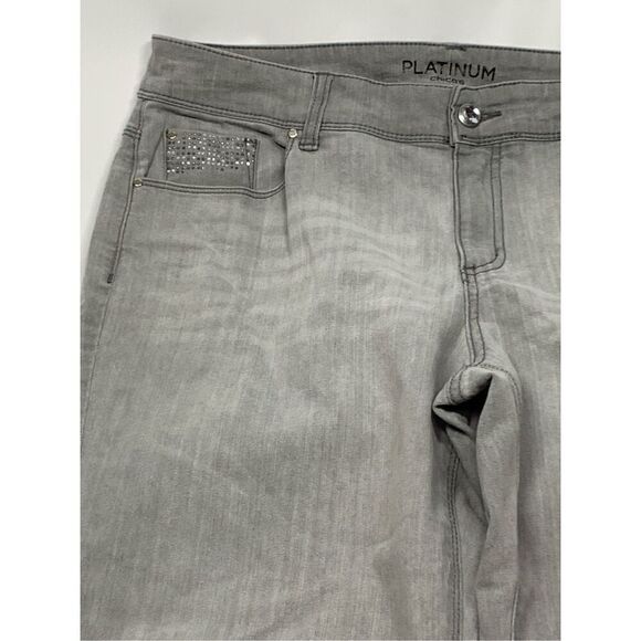 Chicos platinum gray crop denim pant size L/12 - Picture 3 of 7